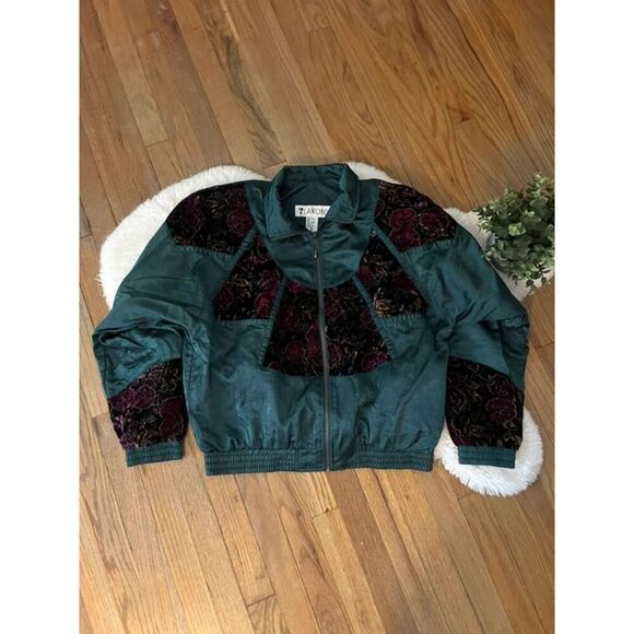 Vintage 80s Lavon Windbreaker Tracksuit Jogger Set Emerald Green Size M - Picture 2 of 10